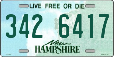 NH license plate 3426417