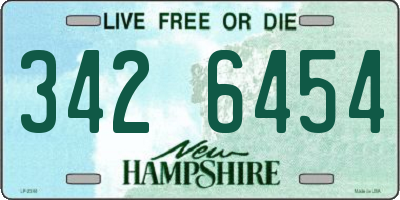 NH license plate 3426454