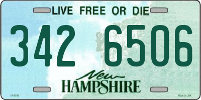 NH license plate 3426506