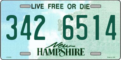 NH license plate 3426514