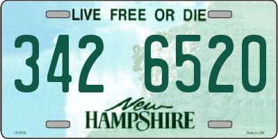 NH license plate 3426520