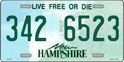 NH license plate 3426523