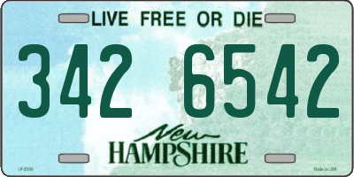 NH license plate 3426542