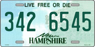 NH license plate 3426545