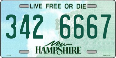 NH license plate 3426667