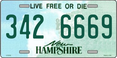 NH license plate 3426669