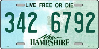 NH license plate 3426792