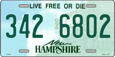 NH license plate 3426802