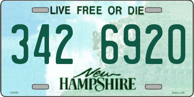 NH license plate 3426920