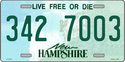 NH license plate 3427003