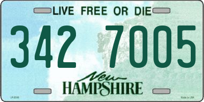 NH license plate 3427005