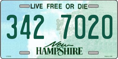 NH license plate 3427020