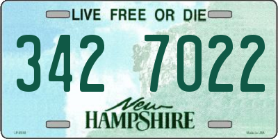 NH license plate 3427022