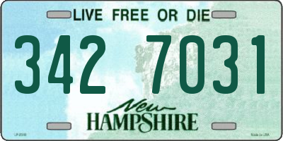 NH license plate 3427031