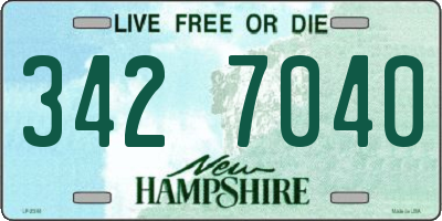 NH license plate 3427040