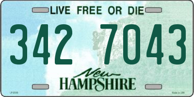 NH license plate 3427043