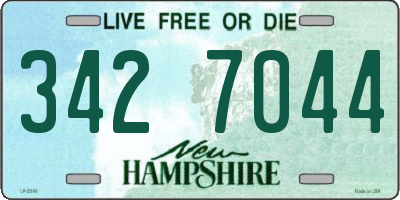 NH license plate 3427044
