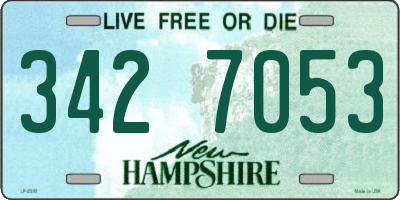 NH license plate 3427053