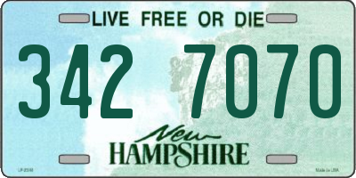 NH license plate 3427070