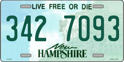 NH license plate 3427093