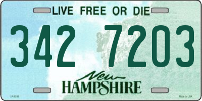 NH license plate 3427203