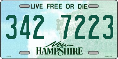 NH license plate 3427223