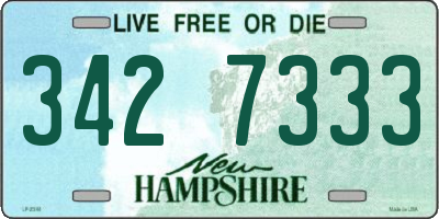 NH license plate 3427333