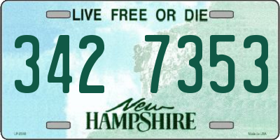 NH license plate 3427353