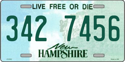 NH license plate 3427456