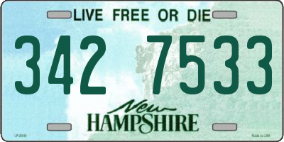 NH license plate 3427533