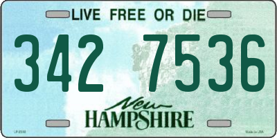 NH license plate 3427536