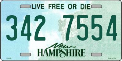 NH license plate 3427554