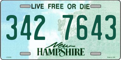 NH license plate 3427643