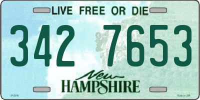 NH license plate 3427653