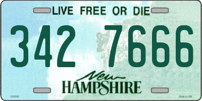 NH license plate 3427666