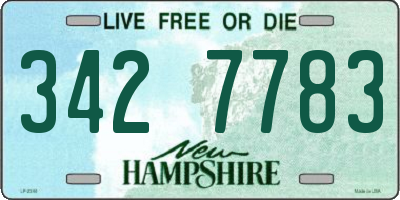NH license plate 3427783