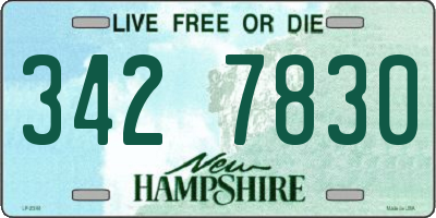 NH license plate 3427830