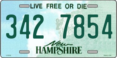 NH license plate 3427854
