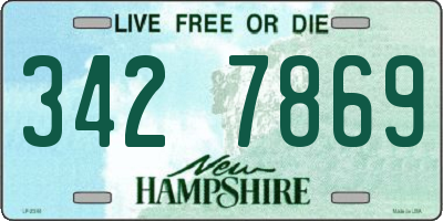 NH license plate 3427869
