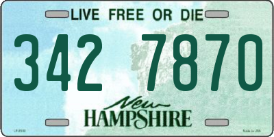 NH license plate 3427870