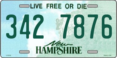 NH license plate 3427876