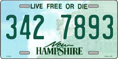 NH license plate 3427893
