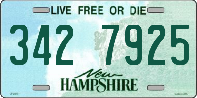 NH license plate 3427925