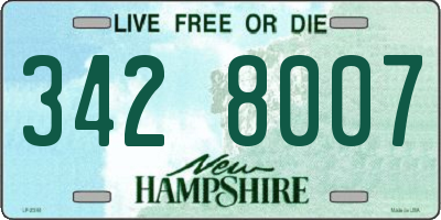 NH license plate 3428007