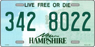 NH license plate 3428022