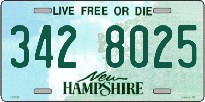 NH license plate 3428025