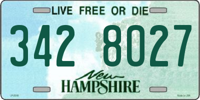 NH license plate 3428027