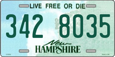 NH license plate 3428035