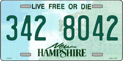NH license plate 3428042