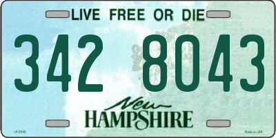 NH license plate 3428043
